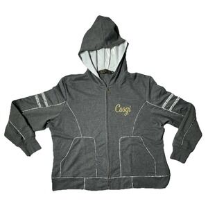 Coogi‎ Hoodie Womens 3XL Heather Grey Full Zip